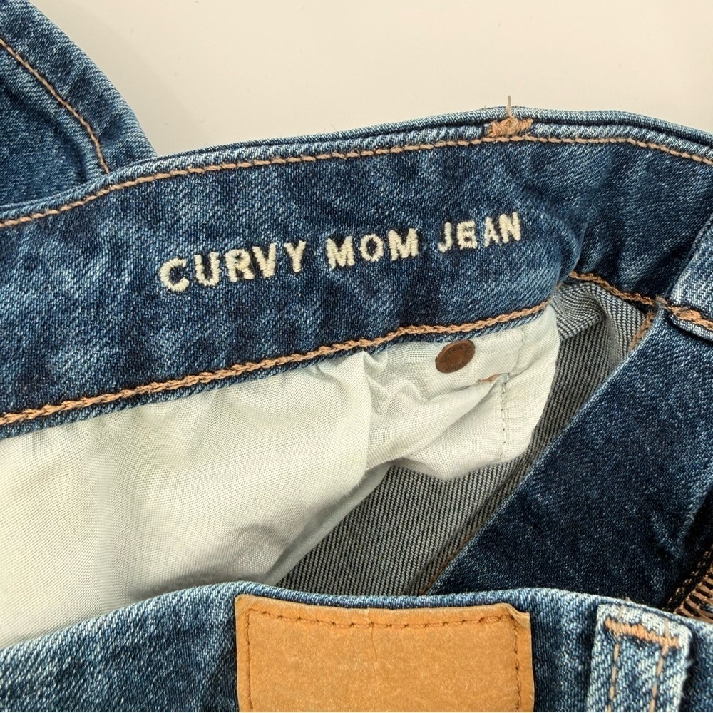 American Eagle Stretch High-Waisted Dark Blue Women’s Curvy Mom Jeans Size 14R - Picture 6 of 11
